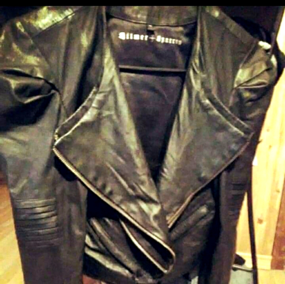 Additional pictures of LAMBSKIN crop moTo jacket